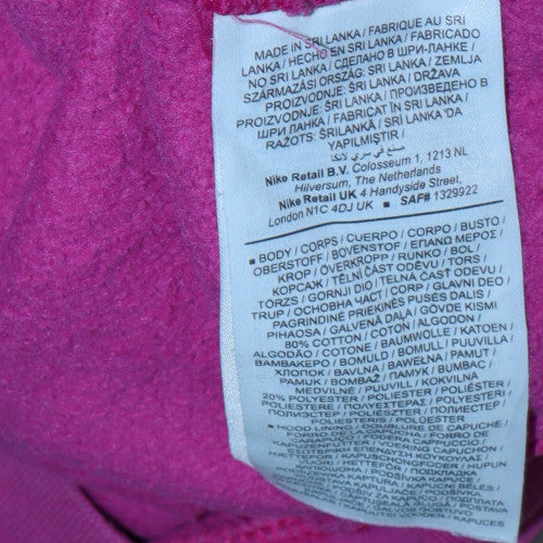 Nike Women Pink Pullover Hoodie Medium Fleece Casual Sweatshirt