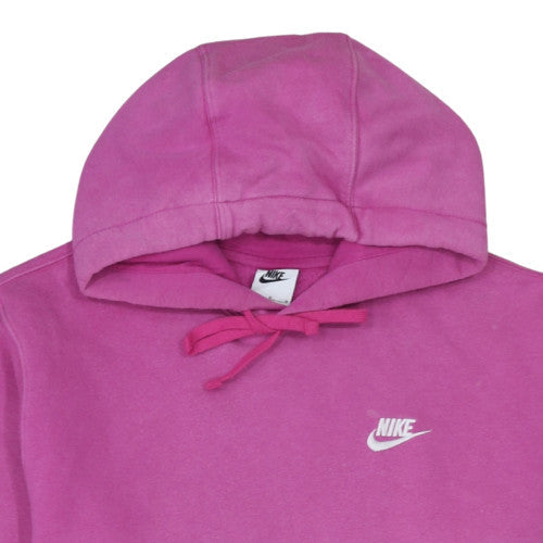 Nike Women Pink Pullover Hoodie Medium Fleece Casual Sweatshirt