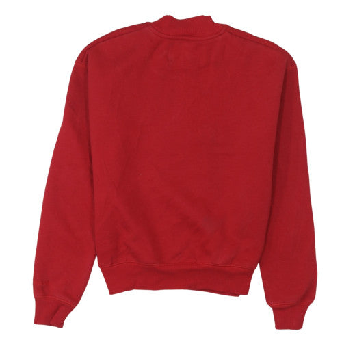 Calvin Klein Jeans Women Red Cotton Sweatshirt M Logo Crew Neck Pullover