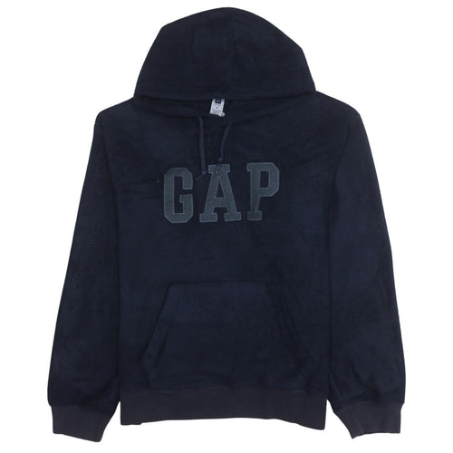GAP Men Blue Fleece Pullover Hoodie M Logo Sweatshirt