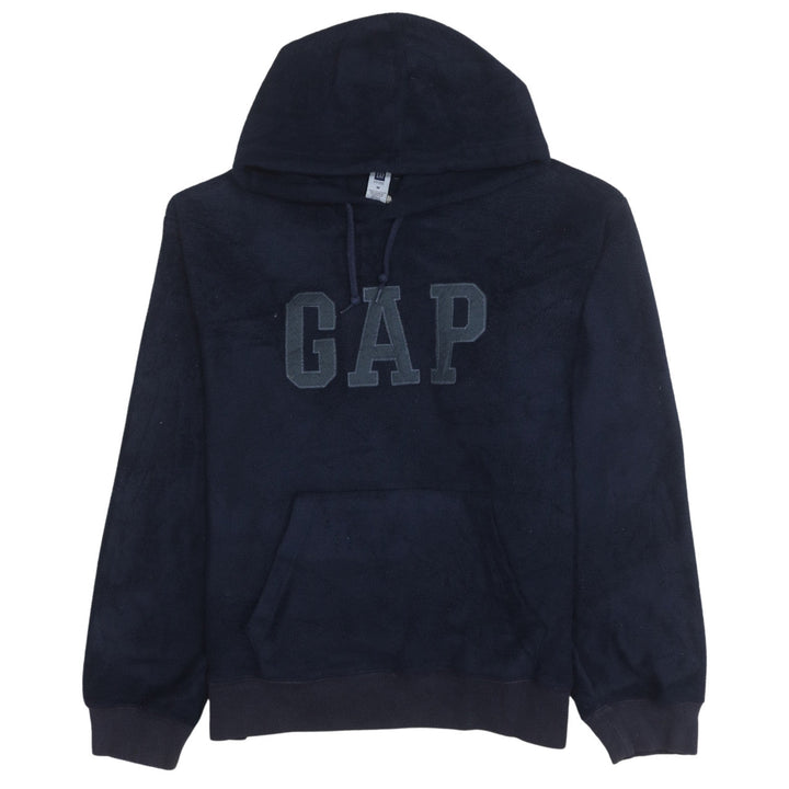 GAP Men Blue Fleece Pullover Hoodie M Logo Sweatshirt