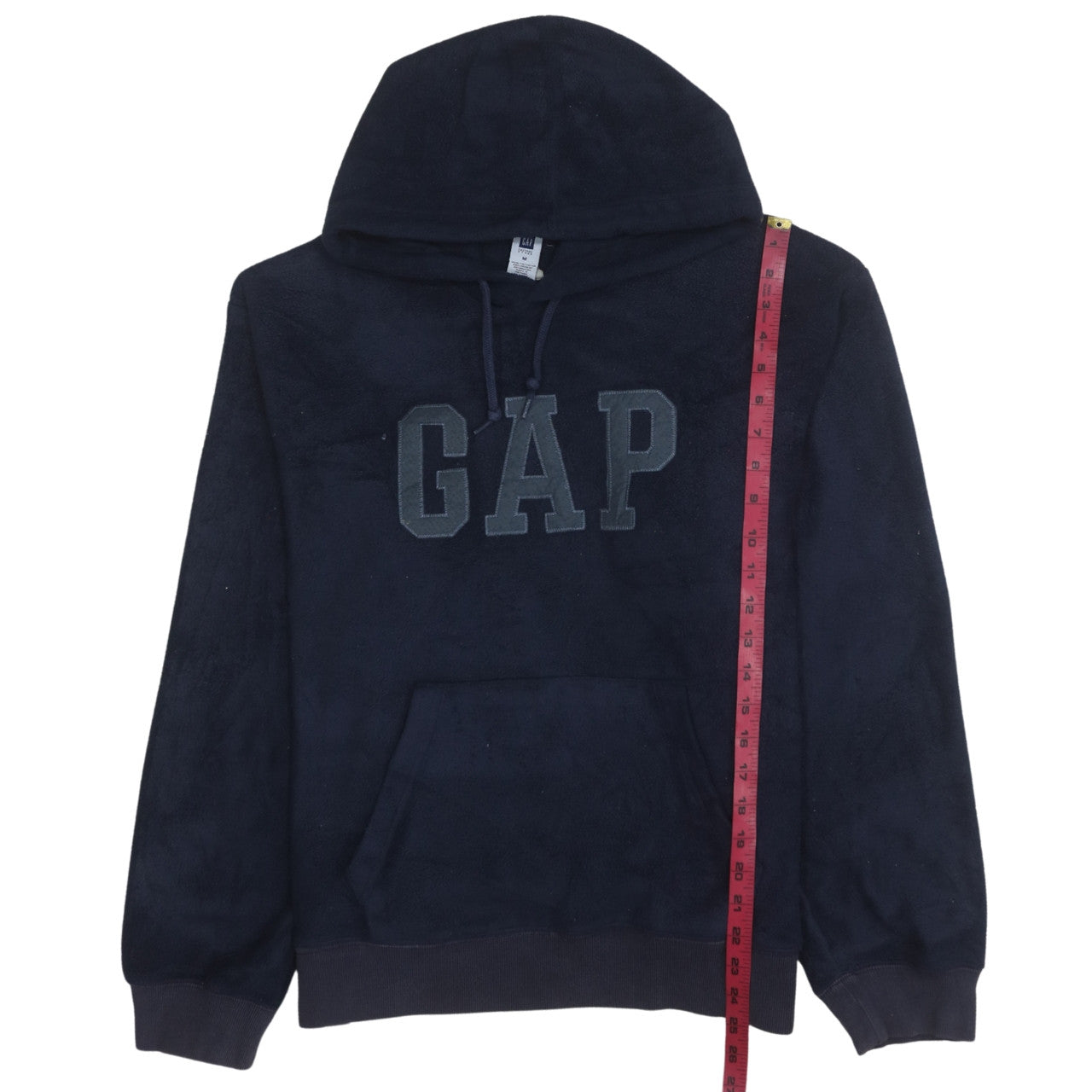 GAP Men Blue Fleece Pullover Hoodie M Logo Sweatshirt