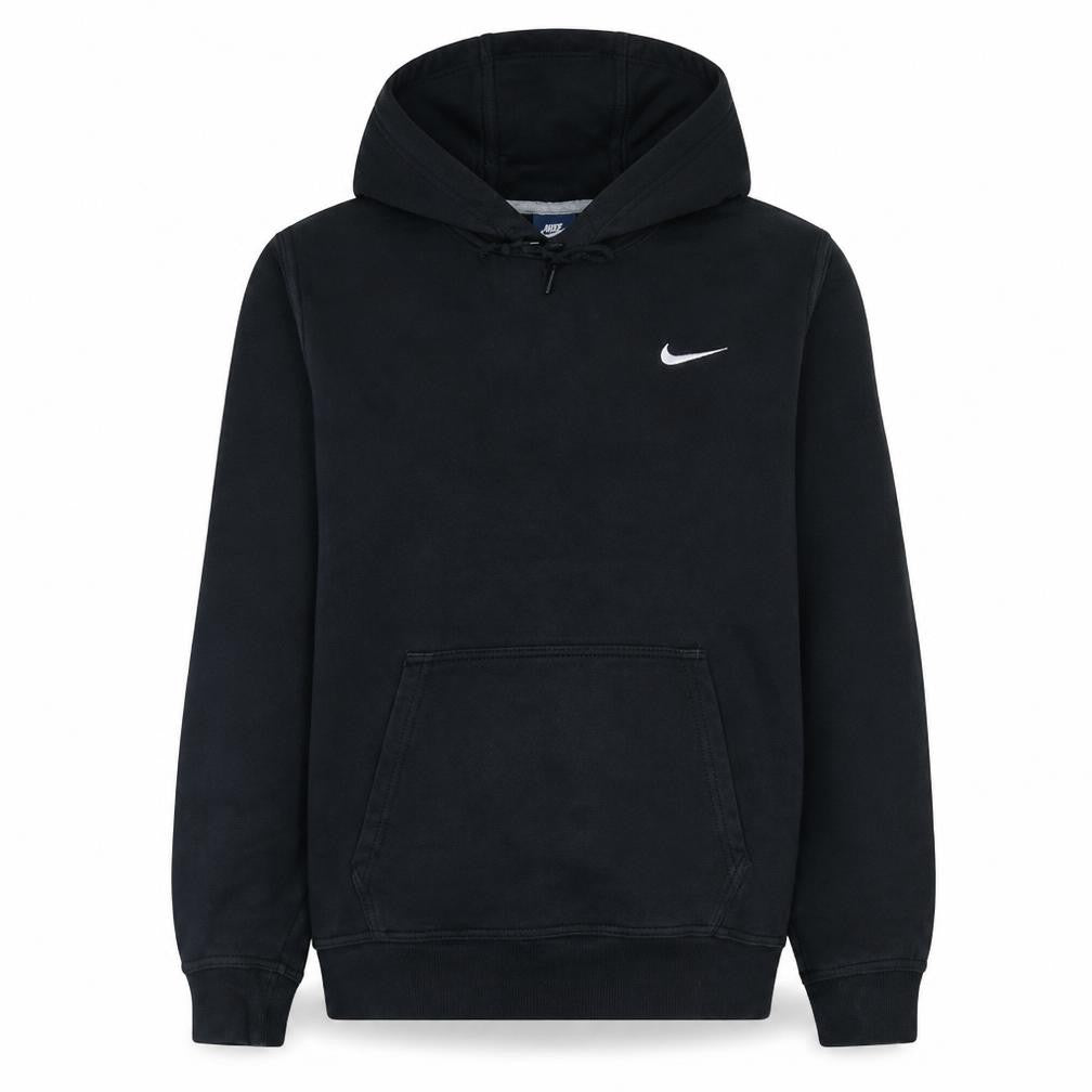 Front view of Nike Men's Black Pullover Hoodie, size L, Regular Fit Fleece