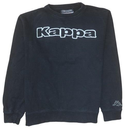 Kappa Men's Black Medium Pullover Sweatshirt Logo Crew Neck