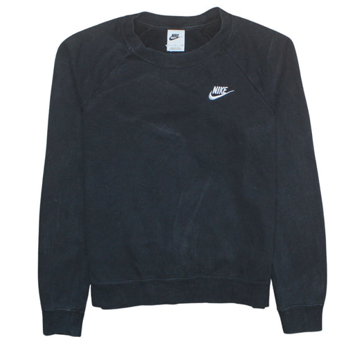Nike Women Black Small Crew Neck Pullover Sweatshirt