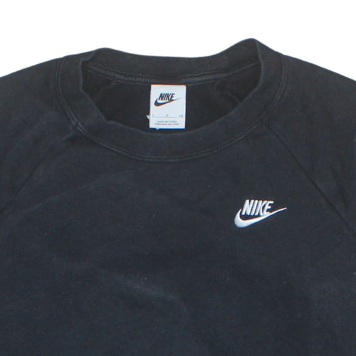 Nike Women Black Small Crew Neck Pullover Sweatshirt