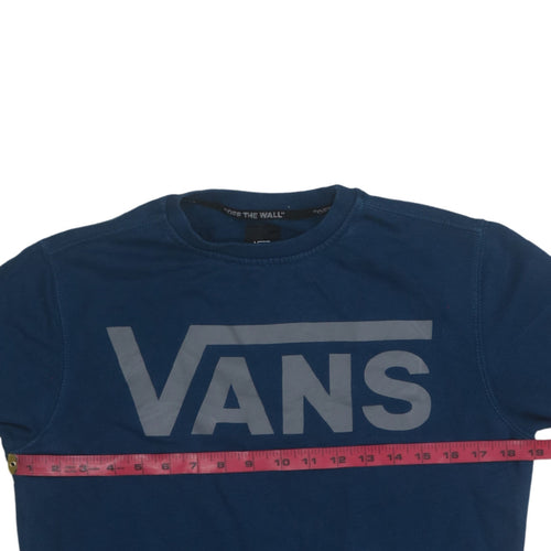 Vans Men's Blue XS Pullover Crew Neck Graphic Sweatshirt
