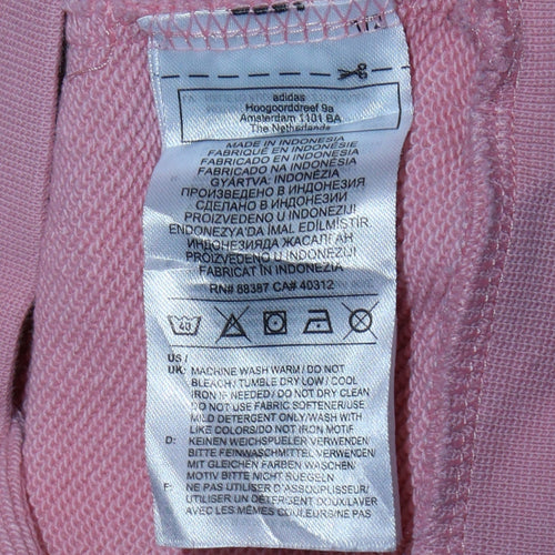 Adidas Girls Pink Pullover Hoodie 13-14 Years Long Sleeve Sportswear