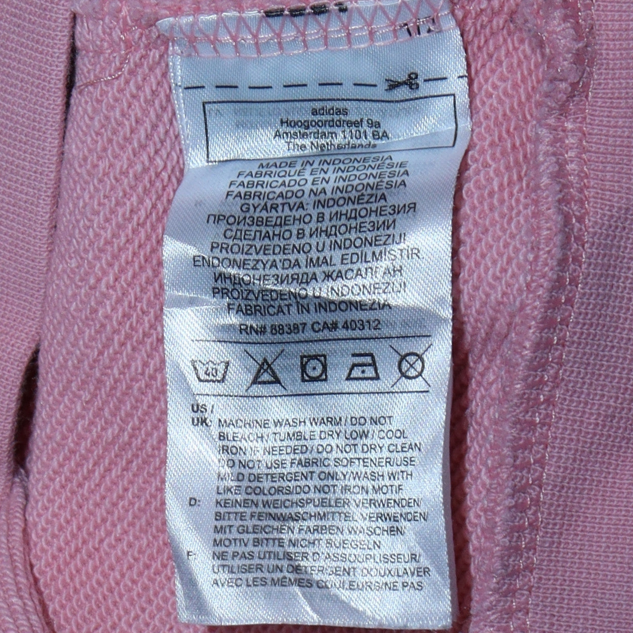 Adidas Girls Pink Pullover Hoodie 13-14 Years Long Sleeve Sportswear
