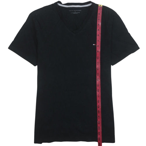 Tommy Hilfiger Men's Black V-Neck Short Sleeve Cotton T-Shirt M