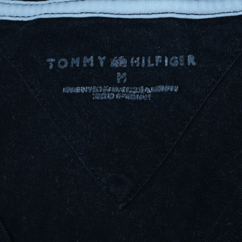Tommy Hilfiger Men's Black V-Neck Short Sleeve Cotton T-Shirt M