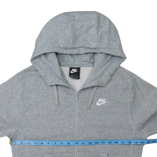 Nike Men's Grey Full Zip Hoodie XS Fleece Cotton Blend