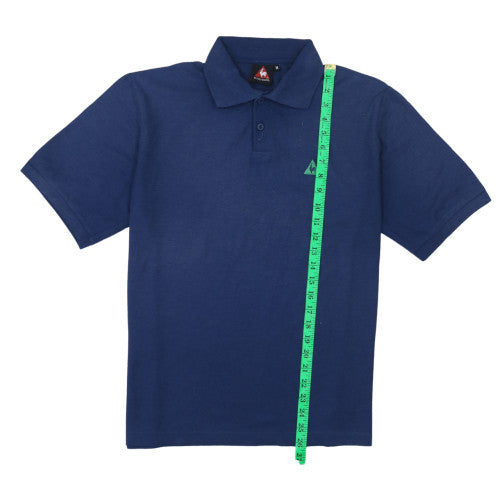 Le Coq Sportif Men Blue Classic Cotton Polo Shirt M