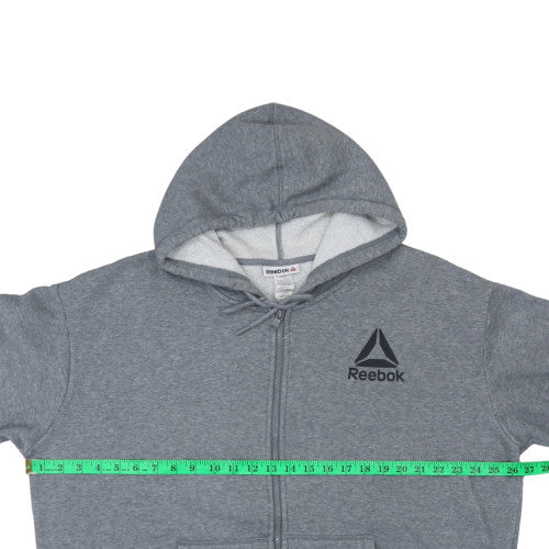 Reebok Men’s Grey 2XL Full Zip Hoodie Fleece Lined Sweatshirt