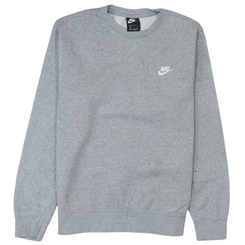 Nike Men's Grey Crew Neck Cotton Blend Pullover Sweatshirt M