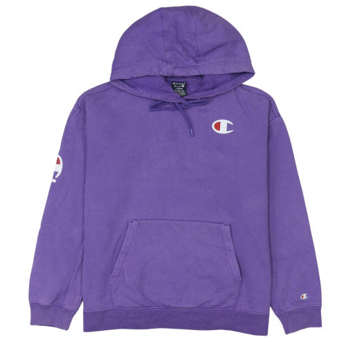 Champion Womens Purple Pullover Hoodie Large Cotton Casual