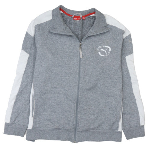 Puma Men's Grey Full Zip Sweatshirt Size M with Logo Design