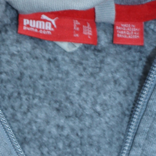 Puma Men's Grey Full Zip Sweatshirt Size M with Logo Design