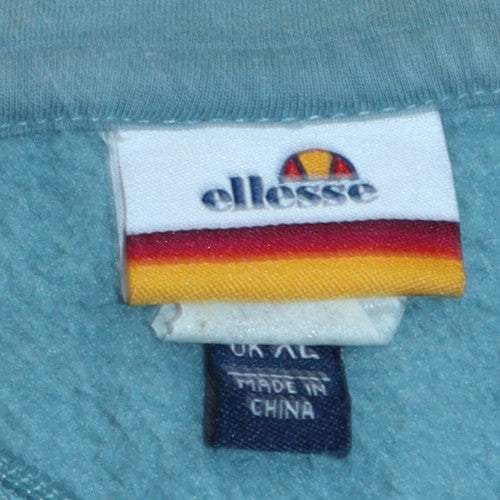 Ellesse Men's Blue XL 1/2 Zip Hoodie Sweatshirt Retro Sportswear