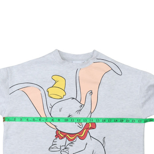 Disney Women Grey Dumbo Sweatshirt M 12/14 Crew Neck Pullover
