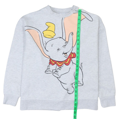 Disney Women Grey Dumbo Sweatshirt M 12/14 Crew Neck Pullover