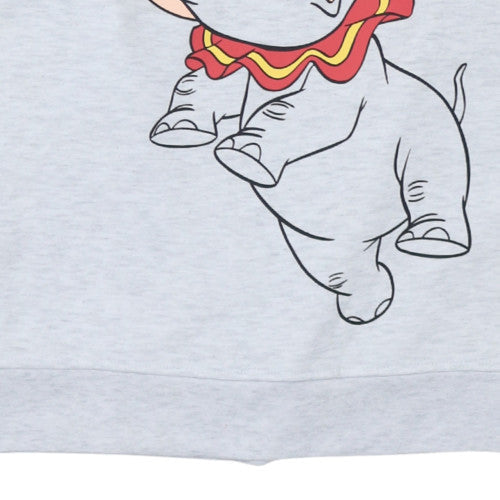 Disney Women Grey Dumbo Sweatshirt M 12/14 Crew Neck Pullover