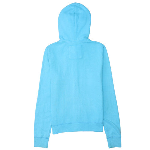 Hollister Women Blue Full Zip Hoodie Medium Wave Crew Logo