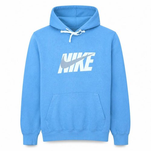 Nike Men's Blue Pullover Hoodie M Fleece Graphic Sportswear