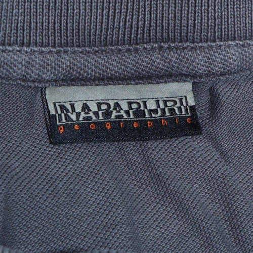 Napapijri Men's Grey Cotton Polo Shirt Size M Regular Fit
