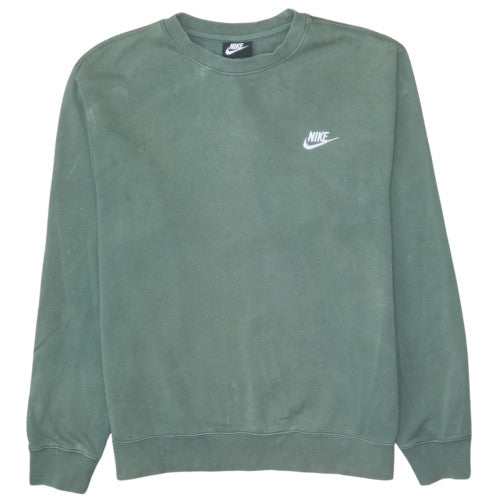 Nike Men's Green Crew Neck Pullover Sweatshirt M Cotton Blend