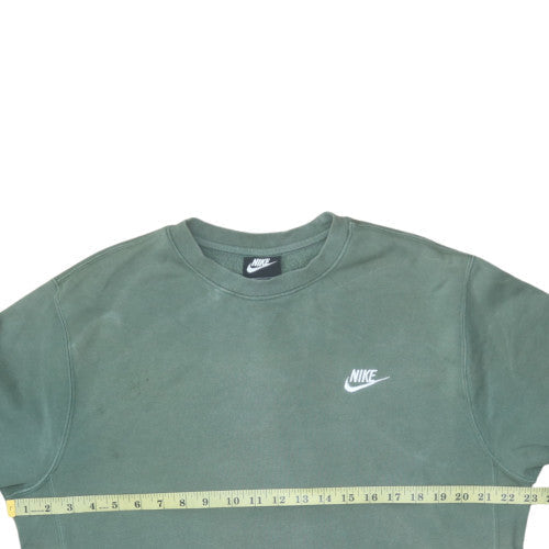 Nike Men's Green Crew Neck Pullover Sweatshirt M Cotton Blend