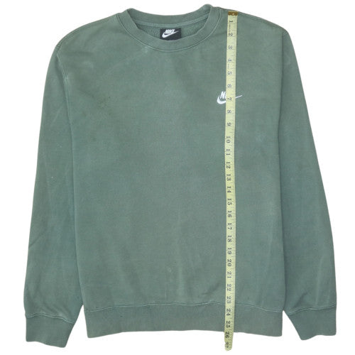 Nike Men's Green Crew Neck Pullover Sweatshirt M Cotton Blend