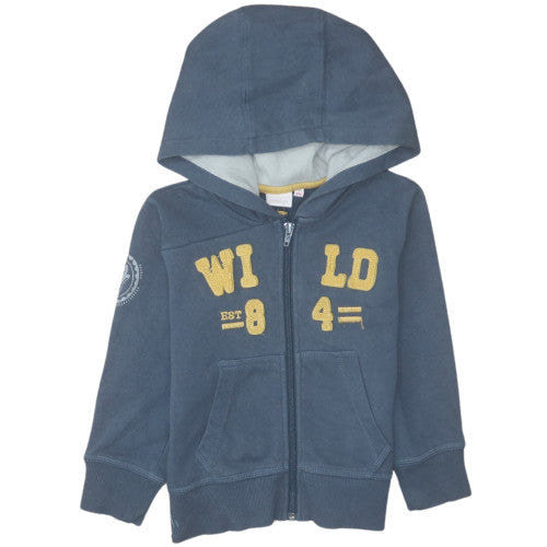 Influx Boys Blue Full Zip Hoodie 4 Years Cotton Blend Casual Sweatshirt