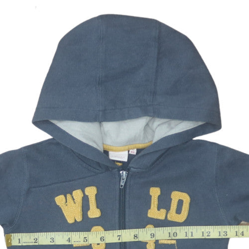 Influx Boys Blue Full Zip Hoodie 4 Years Cotton Blend Casual Sweatshirt