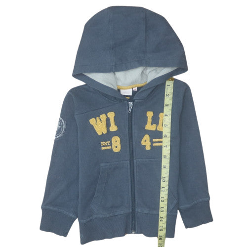 Influx Boys Blue Full Zip Hoodie 4 Years Cotton Blend Casual Sweatshirt