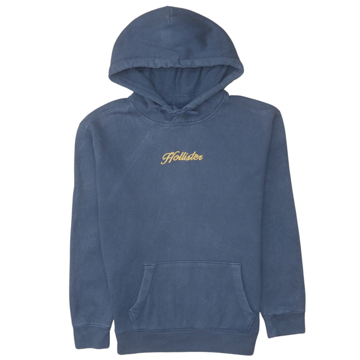Hollister Men's Blue Pullover Hoodie XS Embroidered Logo Fleece