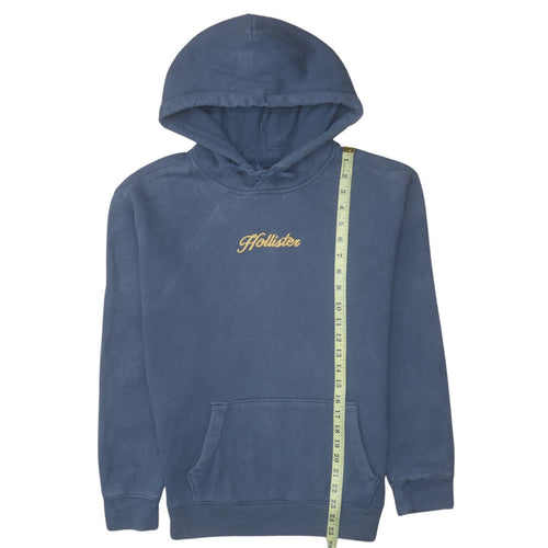 Hollister Men's Blue Pullover Hoodie XS Embroidered Logo Fleece