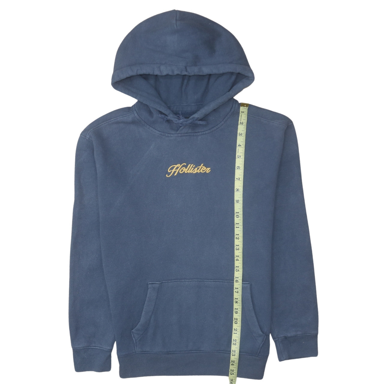 Hollister Men's Blue Pullover Hoodie XS Embroidered Logo Fleece