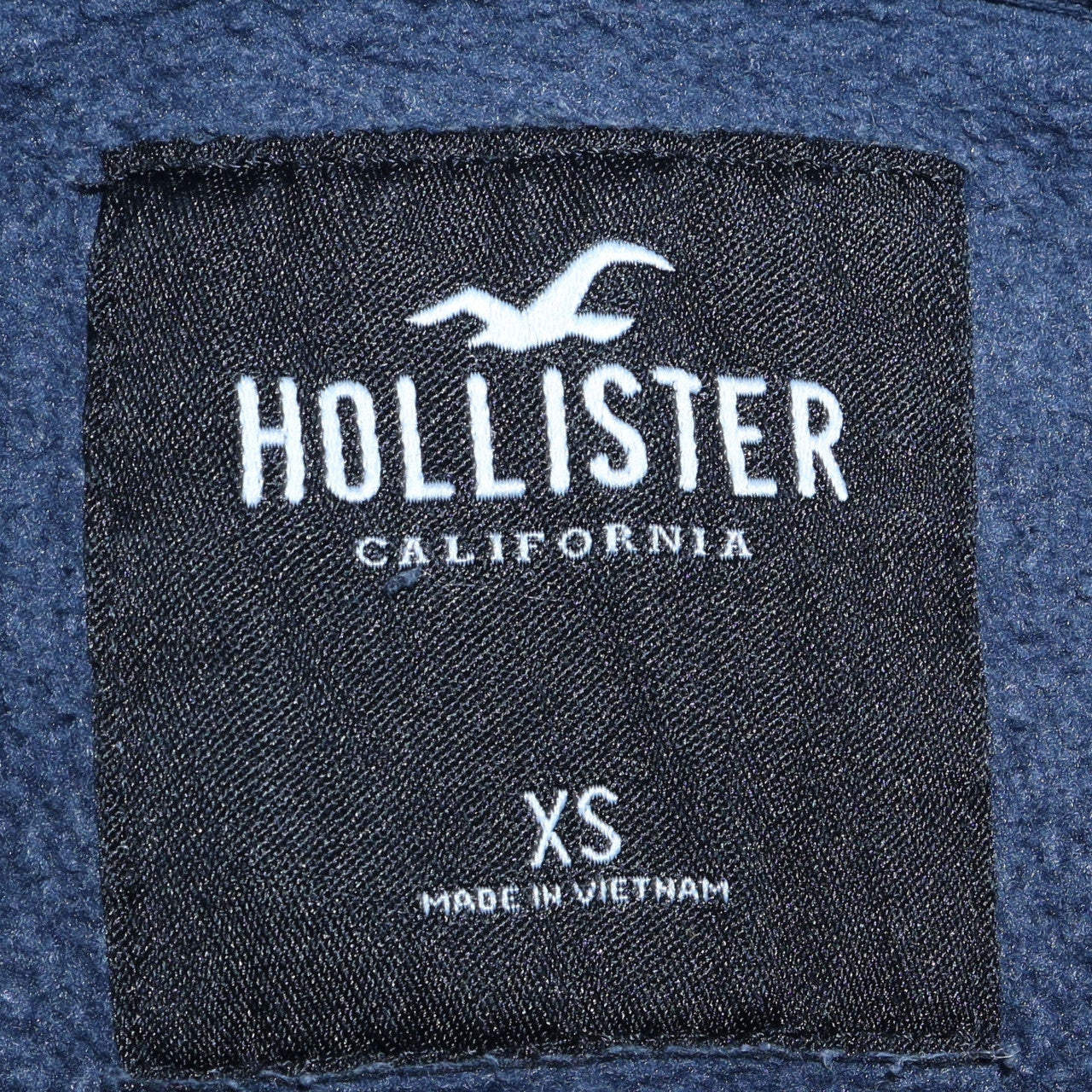Hollister Men's Blue Pullover Hoodie XS Embroidered Logo Fleece