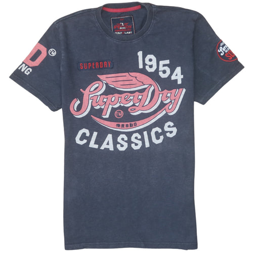 Superdry Men's Blue Retro Graphic Classic T-Shirt Size L