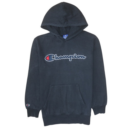 Champion Men's Black Large Pullover Hoodie 100% Cotton Logo Sweatshirt