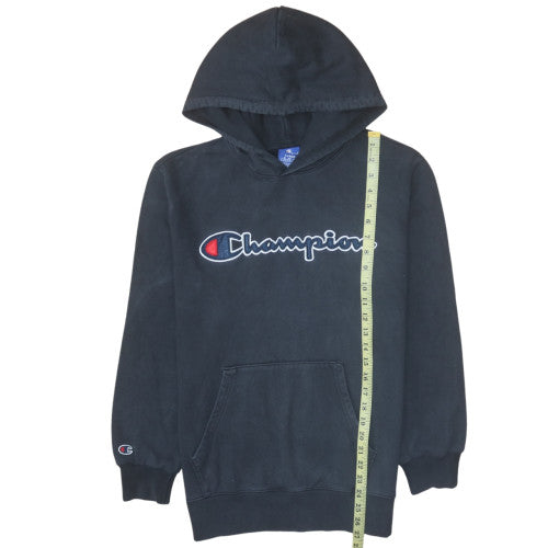 Champion Men's Black Large Pullover Hoodie 100% Cotton Logo Sweatshirt