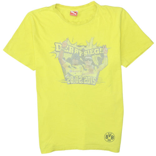 Puma Men’s Yellow XL BVB 2015 Graphic Print Short Sleeve T-Shirt