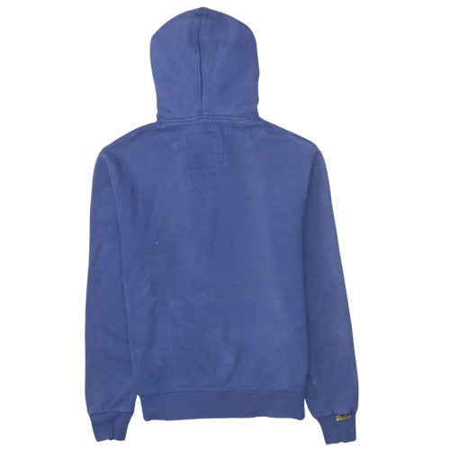 Superdry Mens Blue Pullover Hoodie M Graphic Print Fleece Sweatshirt