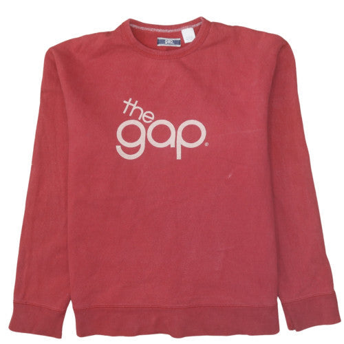 GAP Men's Red Crew Neck Logo Sweatshirt Size L Classic Fit Cotton