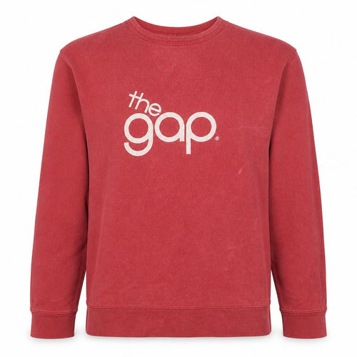 GAP Men's Red Crew Neck Logo Sweatshirt Size L Classic Fit Cotton