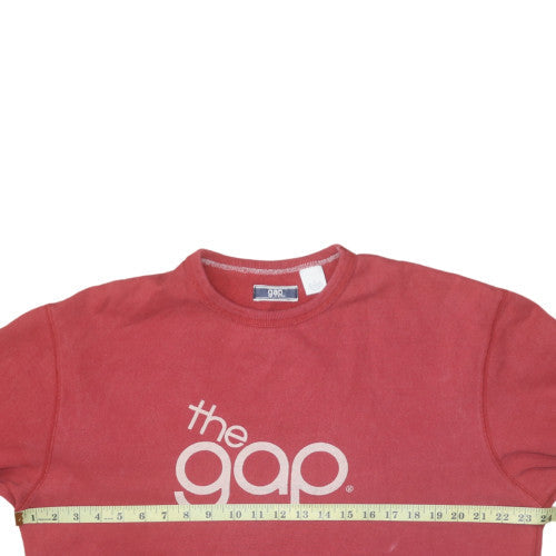 GAP Men's Red Crew Neck Logo Sweatshirt Size L Classic Fit Cotton