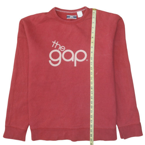 GAP Men's Red Crew Neck Logo Sweatshirt Size L Classic Fit Cotton