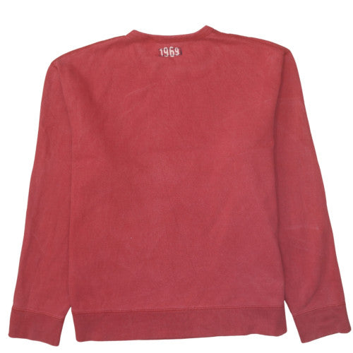 GAP Men's Red Crew Neck Logo Sweatshirt Size L Classic Fit Cotton