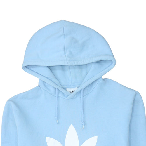 Adidas Mens Blue Hoodie L Pullover Hooded Sweatshirt Graphic Print